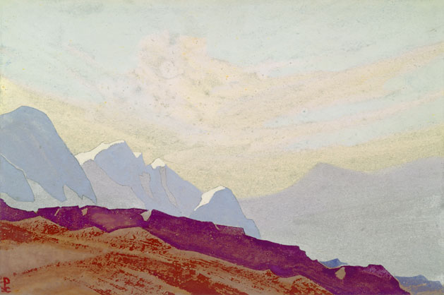 Н.К. Рерих. Гималаи [Cиреневый склон у снегов]. 1937