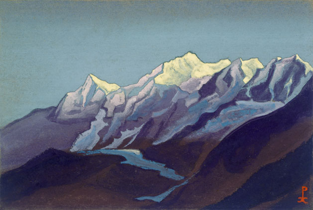 Н.К. Рерих. Гималаи [Спускающийся ледник]. 1943