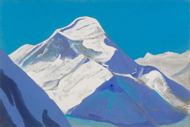 Н.К. Рерих. Гималаи [Снежный пик на фоне бирюзового неба]. 1938