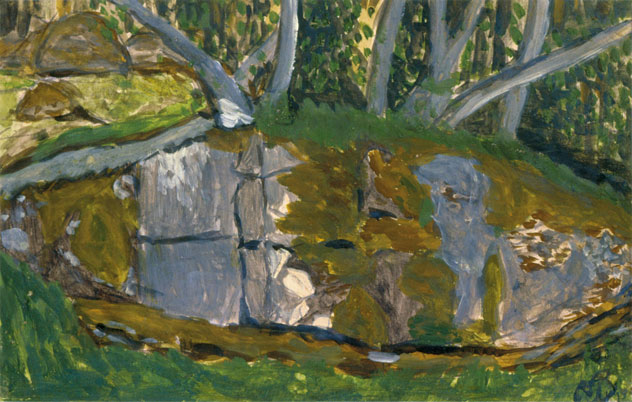 С.Н. Рерих. Стволы деревьев (У пруда). 1919 (?)