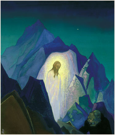 Аннотации картин Н.К.Рериха: Христос в пустыне (N.Roerich Christ in the  Desert)