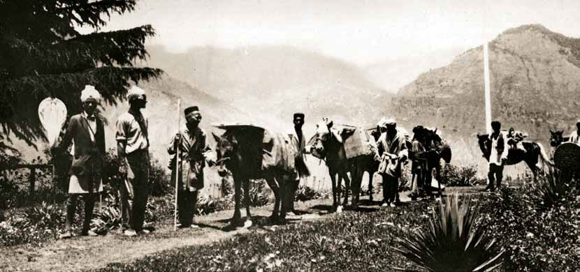 Вальтер Кёльц с участниками экспедиции в Лахул. 1931