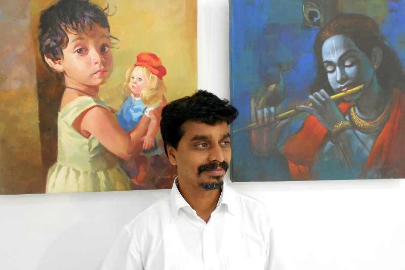 Раман Лохар и некоторые его работы, включая портрет дочери