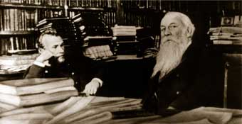 Н.К.Рерих и В.В.Стасов в Императорской публичной библиотеке