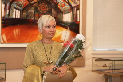 Екатерина Сорокина на открытии выставки в Музее имени Н.К.Рериха
