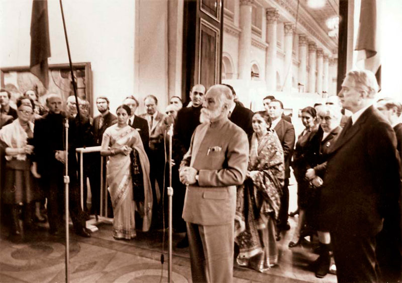 Выступление Святослава Николаевича Рериха на открытии персональной выставки в Государственном Эрмитаже. Ленинград, январь 1975