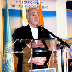 Выступает Ш.Азнавур, посол, Постоянный представитель Армении при ЮНЕСКО, певец и композитор