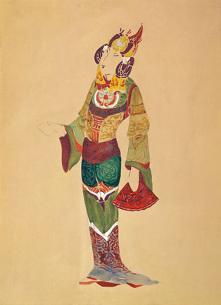 С.Н. Рерих. Фигура в восточном костюме. Эскиз костюма. 1924