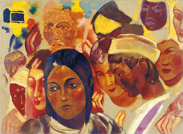 С.Н. Рерих. Лица молодых людей и женщин. Наброски. 1920–1930-е
