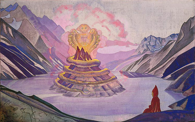 Нагарджуна – Победитель Змия. Из серии «Знамена Востока». 1925