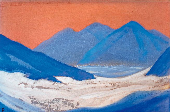 Н.К.Рерих. Гималаи [Огненный закат]. 1942