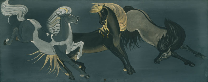 Картина С.Н.Рериха. Лошади. 1931