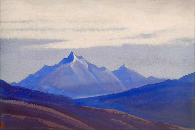 Н.К. Рерих. Гималаи [Синие вершины на фоне серого неба]. 1941