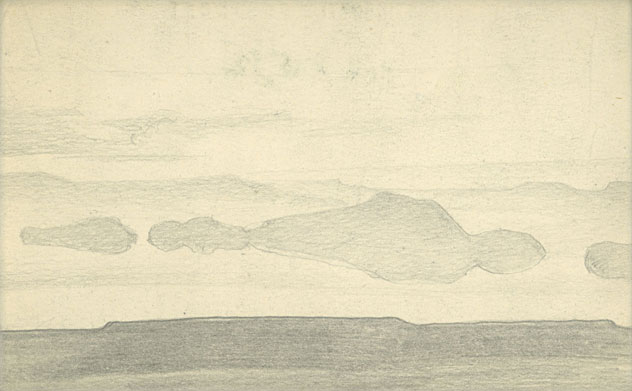 Н.К.Рерих (?), Ю.Н.Рерих (?). Облака и море. Из серии этюдов «Северные пейзажи». 1917–1918