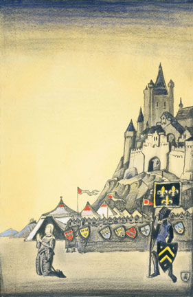 Н.К.Рерих. Молитва. Эскиз правой части триптиха «Жанна д’Арк». 1930