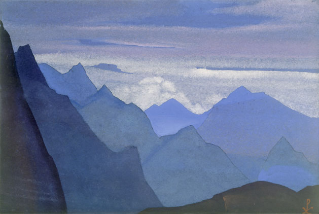 Н.К. Рерих. Гималаи [Сиреневые сумерки в горах]. 1935–1936