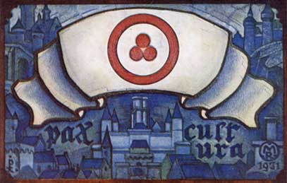 Почтовая открытка по эскизу Н.К.Рериха &laquo;Pax culture&raquo;. 1931